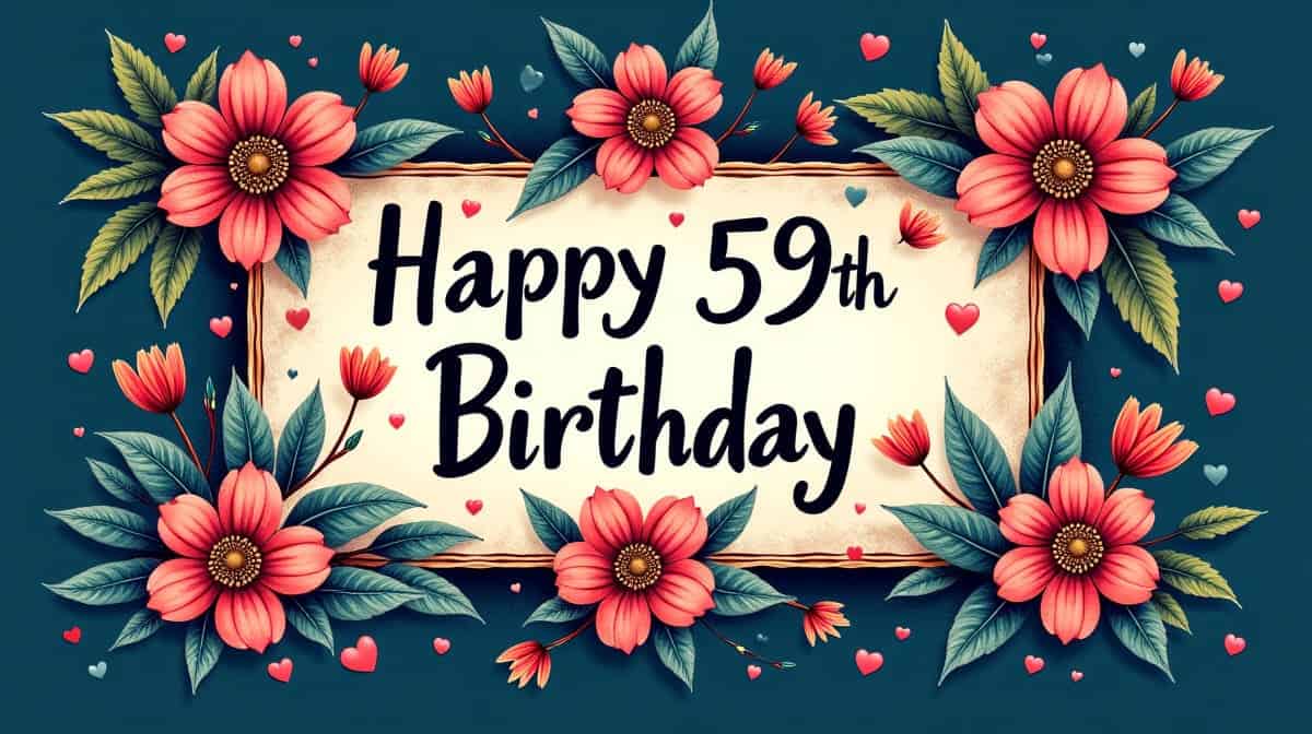 59 years in bloom. You smell better than the bouquet - wish by age