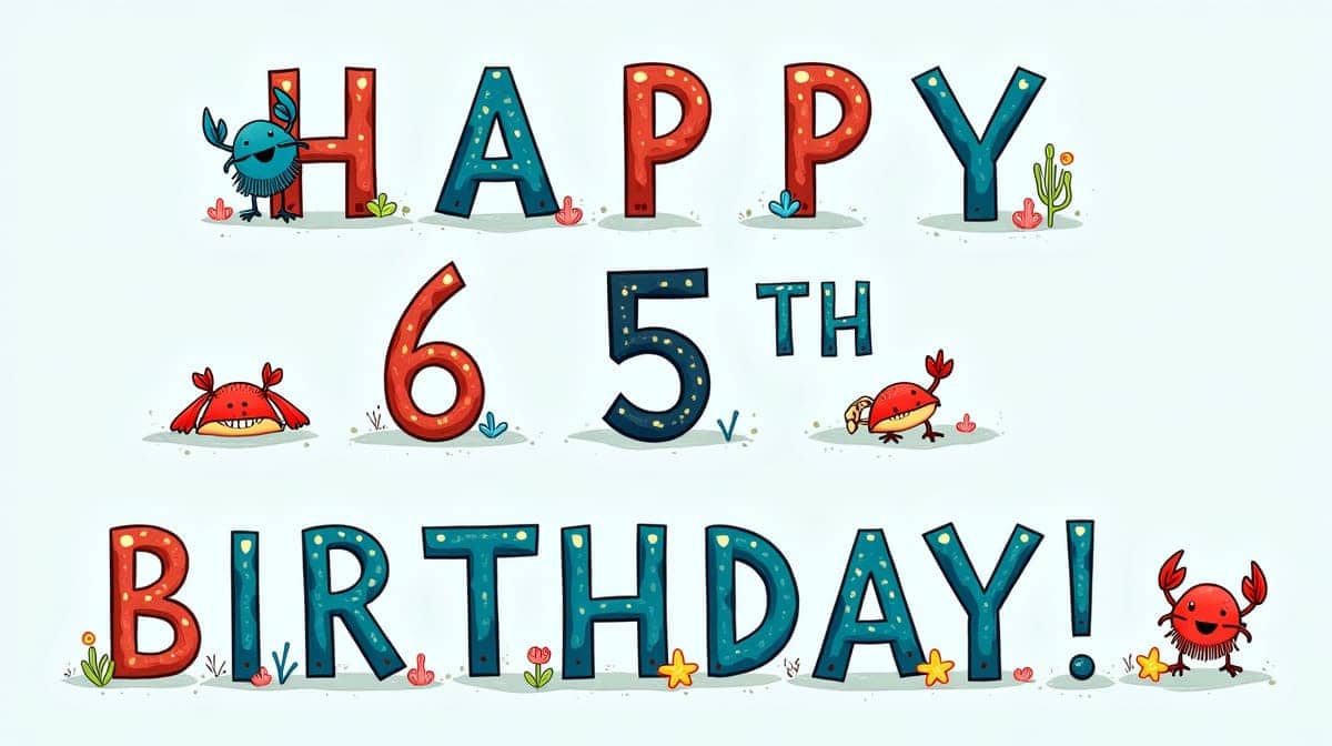 65 years and full of pow. You are a walking cartoon celebration - wish ...